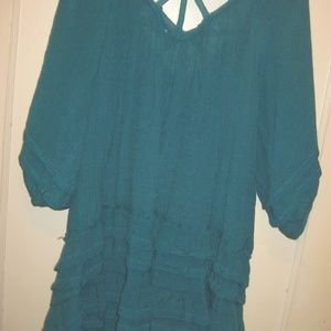 Altar'd State green dress S criss cross neck